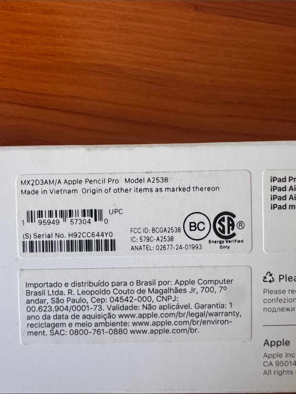 Apple Pencil Pro - White Precision Stylus for iPad - Picture 4 of 4